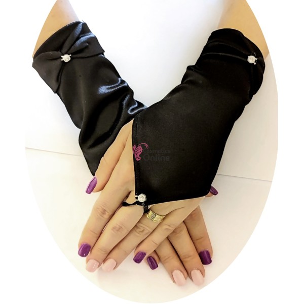 Manusi elegante din lycra MNS017OO scurte Negre